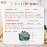 Nồi áp suất điện UNIE UN-630 dung tích 3L, lòng nồi 5 lớp bền bỉ - Ảnh 11