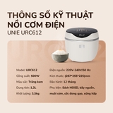 Nồi cơm điện tử UNIE URC612 , nấu cơm giảm đường, dung tích 1,2L - Ảnh 20