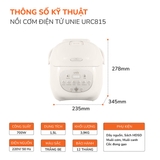 Nồi cơm điện lòng gốm tự nhiên UNIE URC815, dung tích 1,5L - Ảnh 12