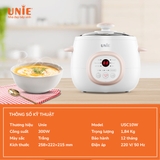 Nồi nấu chậm Unie USC10W dung tích 1L, 6 chức năng nấu đa dạng - Ảnh 2