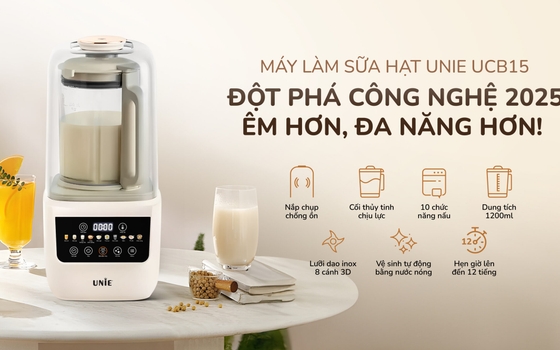 Máy làm sữa hạt UNIE UCB15 – Đột phá công nghệ 2025, êm hơn, đa năng hơn!